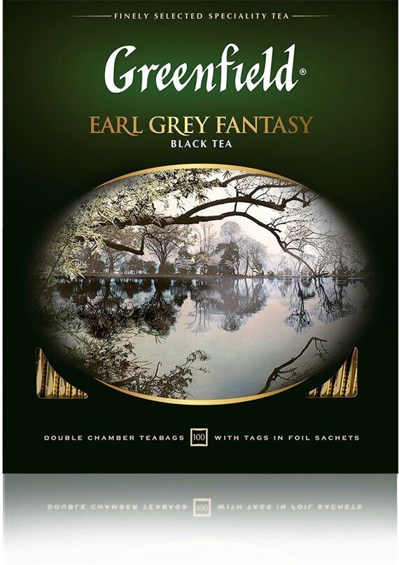 Чай черный Greenfield Earl Grey Fantasy с ароматом бергамота, 100 п.